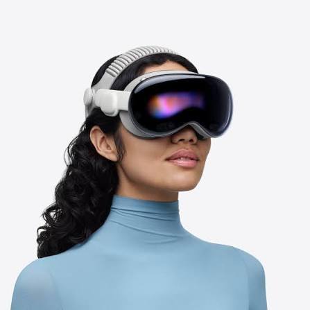 Apple Vision Pro headset showcasing immersive spatial computing experience.