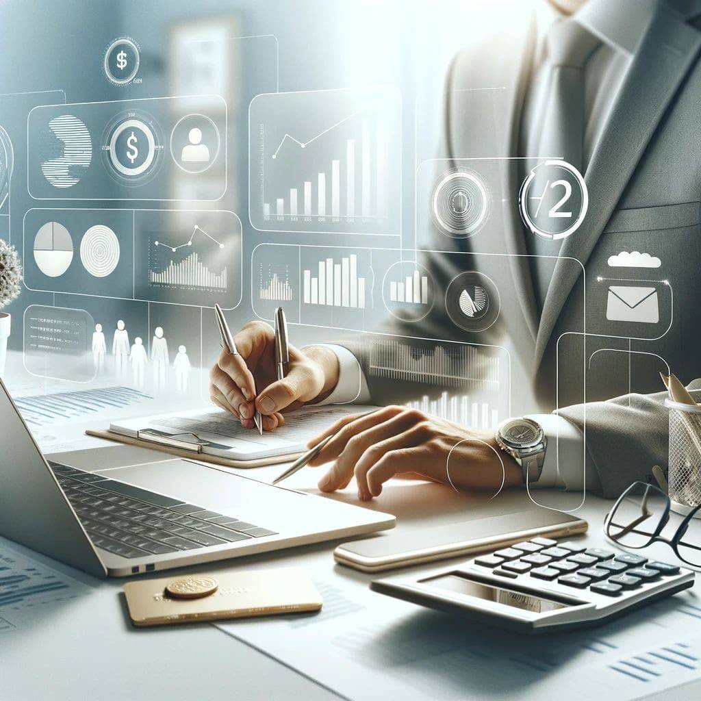 Modern remote work setup with laptops and collaboration software