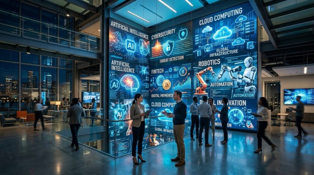 Collage representing the fastest growing tech industries in 2026