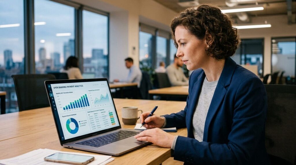 Open banking dashboard showing direct account-to-account payments