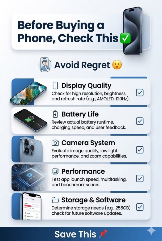 Used iPhone inspection checklist infographic.