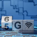 Future 6G wireless network concept showing connected smart city